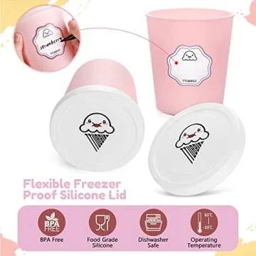 TTUBBIEZ Ice Cream Containers - 2 Pack Freezer Storage