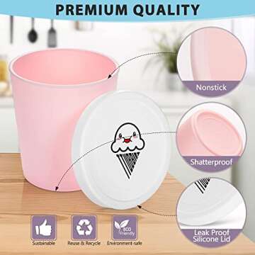 TTUBBIEZ Ice Cream Containers - 2 Pack Freezer Storage