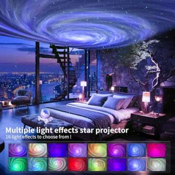 ENOKIK Galaxy Projector: Stunning Star Aurora Light with Bluetooth Speaker for Home Relaxation and D...