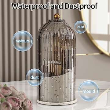 Dimmeda 360 Rotating Makeup Brush Organizer, Dustproof White