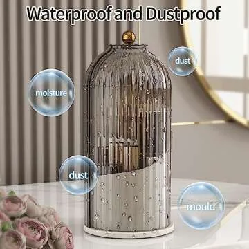 Dimmeda 360 Rotating Makeup Brush Organizer, Dustproof White