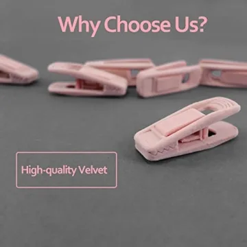 Trgowaul Light Pink Velvet Hanger Clips for Closet Organization