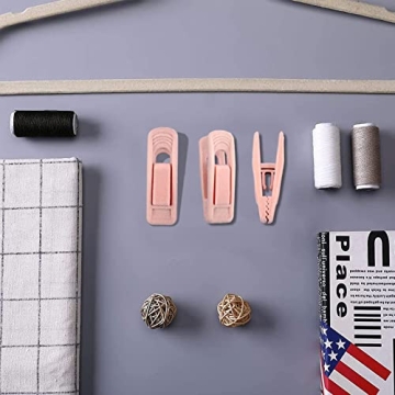 Trgowaul Light Pink Velvet Hanger Clips for Closet Organization
