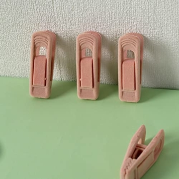 Trgowaul Light Pink Velvet Hanger Clips for Closet Organization
