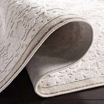 SAFAVIEH Reflection Collection Area Rug - 8' x 10', Creme & Ivory, Boho Tribal Distressed Design, Non-Shedding & Easy Care, Ideal for High Traffic Areas in Living Room, Bedroom (RFT665D)