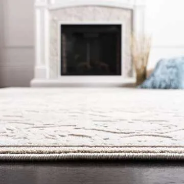 SAFAVIEH Reflection Collection Area Rug - 8' x 10', Creme & Ivory, Boho Tribal Distressed Design, Non-Shedding & Easy Care, Ideal for High Traffic Areas in Living Room, Bedroom (RFT665D)