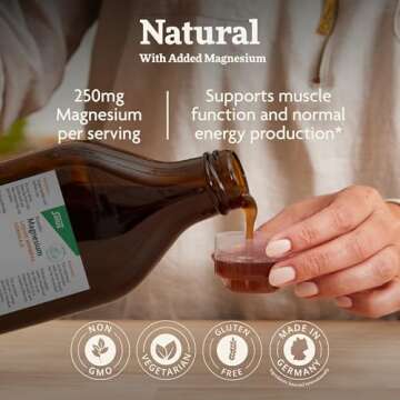 Floradix Magnesium - Liquid Herbal & Mineral Supplement for Bone Support, Digestive Health & More - Vegetarian, Non-GMO - 17 fl oz