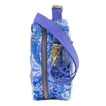 Lilly Pulitzer Blue Insulated Lunch Box with Shoulder Strap