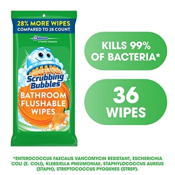 Scrubbing Bubbles Flushable Bathroom Wipes – Citrus Scent