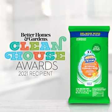 Scrubbing Bubbles Flushable Bathroom Wipes – Citrus Scent