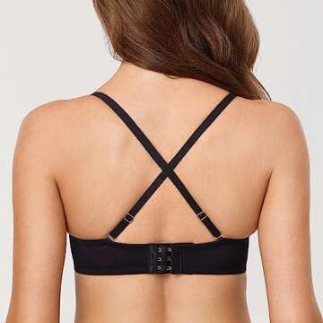 DOBREVA Lace Push Up Bra Plus Size Strapless Black 38B