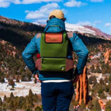 Kanga Insulated Cooler Back Pack - Portable Cooler Bag - 24 Can Beer and Seltzer Drink Cooler - Insulated Leak Proof and Durability Tested - Kanga Pouch Cooler (Woody)