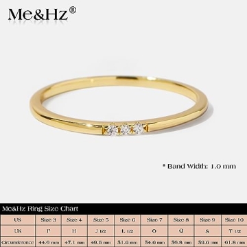 14K Gold Plated CZ Stackable Rings for Women