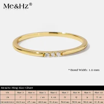 14K Gold Plated CZ Stackable Rings for Women