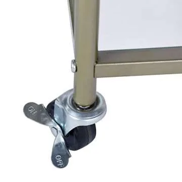 eHomeProducts Champagne Finish 2-tier Glass Serving Wine Tea Cart Kitchen with Caster Wheels