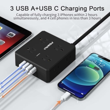 Surge Protector Power Strip with 8 Outlets and USB Ports