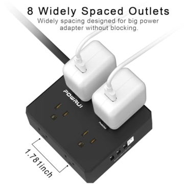 Surge Protector Power Strip with 8 Outlets and USB Ports