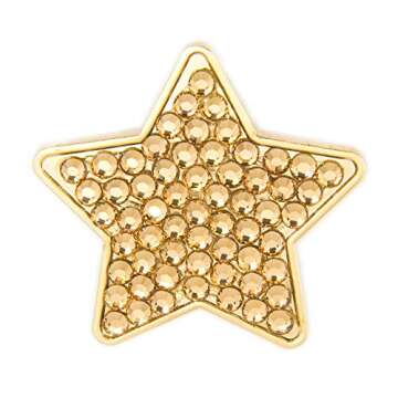 Bonjoc Crystal Golf Ball Marker & Hat Clip - Goldie - Gold Star