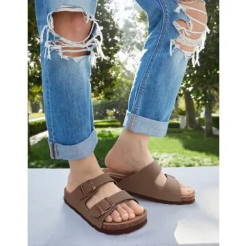 Comfortable ODOLY Cork Slide Sandals for Stylish Summer Days