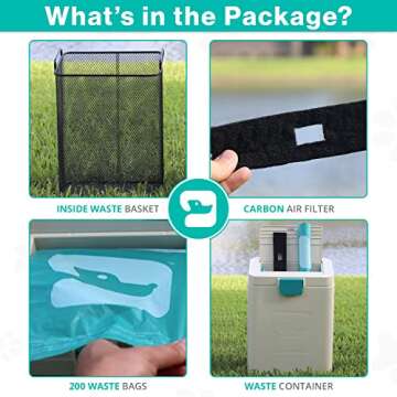 PawPail Pet Waste Station, Heavy Duty Outdoor Dog Poop Trash Can with Carbon Air Filter & DualVent Odor Control, UV & Weather Resistant | Includes 200 Pet Waste Bags
