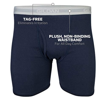 Gildan Men's Boxer Briefs 5-Pack, Mixed Navy, Medium