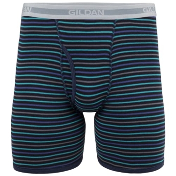 Gildan Men's Boxer Briefs 5-Pack, Mixed Navy, Medium