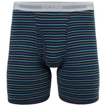 Gildan Men's Boxer Briefs 5-Pack, Mixed Navy, Medium