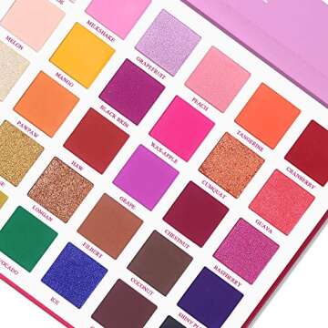 UCANBE Rainbow Eyeshadow Makeup Palette, 30 Colors High Pigmented Shimmer Matte Glitter Metallic Colorful Blendable Long Lasting Eyes Shadow Make Up Pallet Set