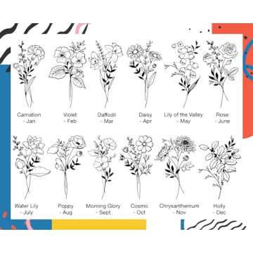 Sip Sip Hooray Personalized Name Birth Flower Glass Cup with Lid and Straw in Black or White, Custom Tumbler Iced Coffee Mug Gift for Women, Teachers, Bridesmaids, Mom, Christmas, 16 oz