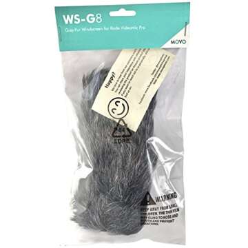Movo WS-G8 Furry Outdoor Microphone Windscreen Muff Custom Fit for Rode VideoMic Pro (Dark Gray)