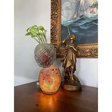 Mosa More Himalayan Salt Lamp Mosaic Glass Handmade (4LB) with Natural Night Light Turkish Style Purifying Air, Wellness, Meditation Included Original Pakistan Himalayan Crystal Salt Stones