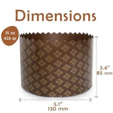 15 oz Kulich Mold Easter Bread Forms | 12 pack | Brown Non Stick Panettone Baking Molds