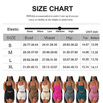 ZFLM Casual Workout Sets Two Piece Outfits for Women Ribbed Crop Tank Top High Waist Yoga Leggings Active Wear