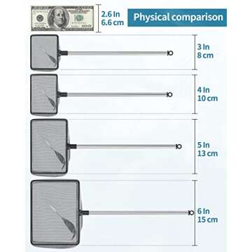 Pawfly 3 Inch Aquarium Fish Net - Small Net with Telescopic Handle for Easy Cleaning