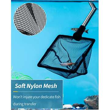 Pawfly 3 Inch Aquarium Fish Net with Telescopic Handle