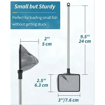 Pawfly 3 Inch Aquarium Fish Net with Telescopic Handle
