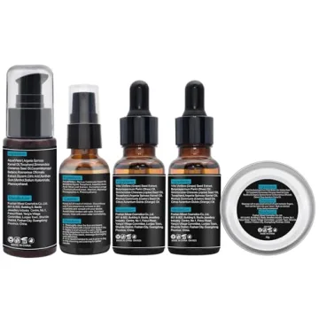 Complete Beard Grooming Kit with Oil Balm Wash Comb Scissor