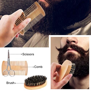 Complete Beard Grooming Kit with Oil Balm Wash Comb Scissor