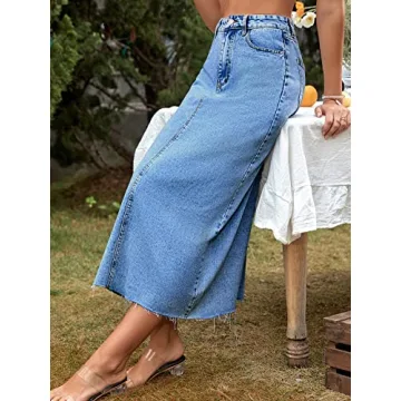 Viatabuna High Waist Denim Skirt for Women - Stylish & Versatile