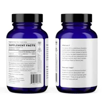 Ora Organic Vitamin D3 2000IU - Vegan Vitamin D Chewables from Lichen for Bone Health, Immune Support, & Mood | Maximum Absorption - 1 Month Supply, 30 Vegan Chewable Vanilla Tablets