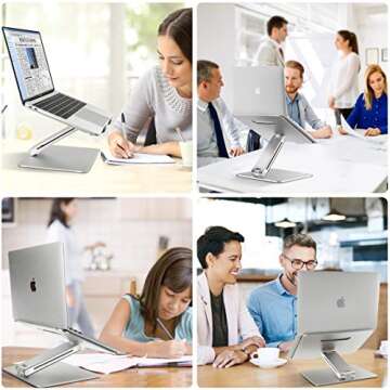 B-Land Laptop Stand, Ergonomic Adjustable Laptop Holder Laptop Riser Aluminum Notebook Computer Holder Stand Compatible with MacBook, Air, Pro, Dell XPS, Samsung, Lenovo, Alienware All Laptops 10-17"