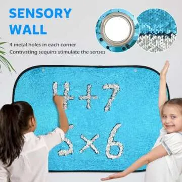 Reversible Sequin Sensory Wall for Kids | Fun & Therapeutic, 39x27 In