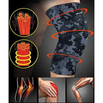 HiRui Knee Pad, Knee Brace Knee Support, Honeycomb Crashproof Football Basketball Kneepad, Compression Leg Sleeves for Running Cycling Pain Relief, Kids Youth Women Men ((Single) Blue Spot, XL)