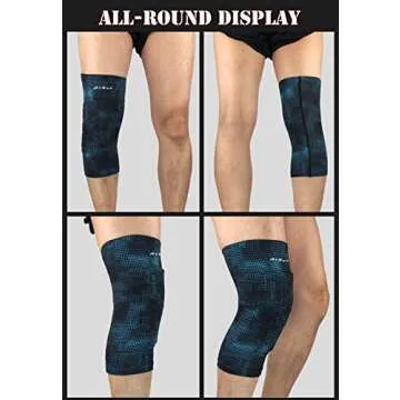 HiRui Knee Pad, Knee Brace Knee Support, Honeycomb Crashproof Football Basketball Kneepad, Compression Leg Sleeves for Running Cycling Pain Relief, Kids Youth Women Men ((Single) Blue Spot, XL)