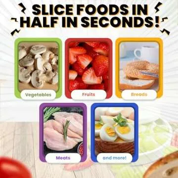 Rapid Slicer Vegetable Cutter - Bagel Slicer with Non-Slip Holder for Easy and Stable Slicing - Multi-Use Food Slicer for Fruits, Vegetables, Meats - Dishwasher Compatible - White