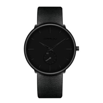 Men's Minimalist Waterproof Watch with Leather Strap