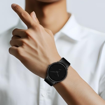 Men's Waterproof Minimalist Watch with Leather Strap