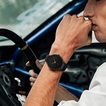 Men's Waterproof Minimalist Watch with Leather Strap