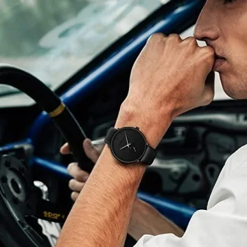 Men's Waterproof Minimalist Watch with Leather Strap