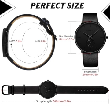 Men's Waterproof Minimalist Watch with Leather Strap